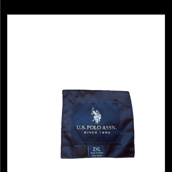 U.S. Polo Assn Puffer Vest Mens 2XL Navy Blue Red Full Zip Sporty Winter Ski EUC - Picture 3 of 9